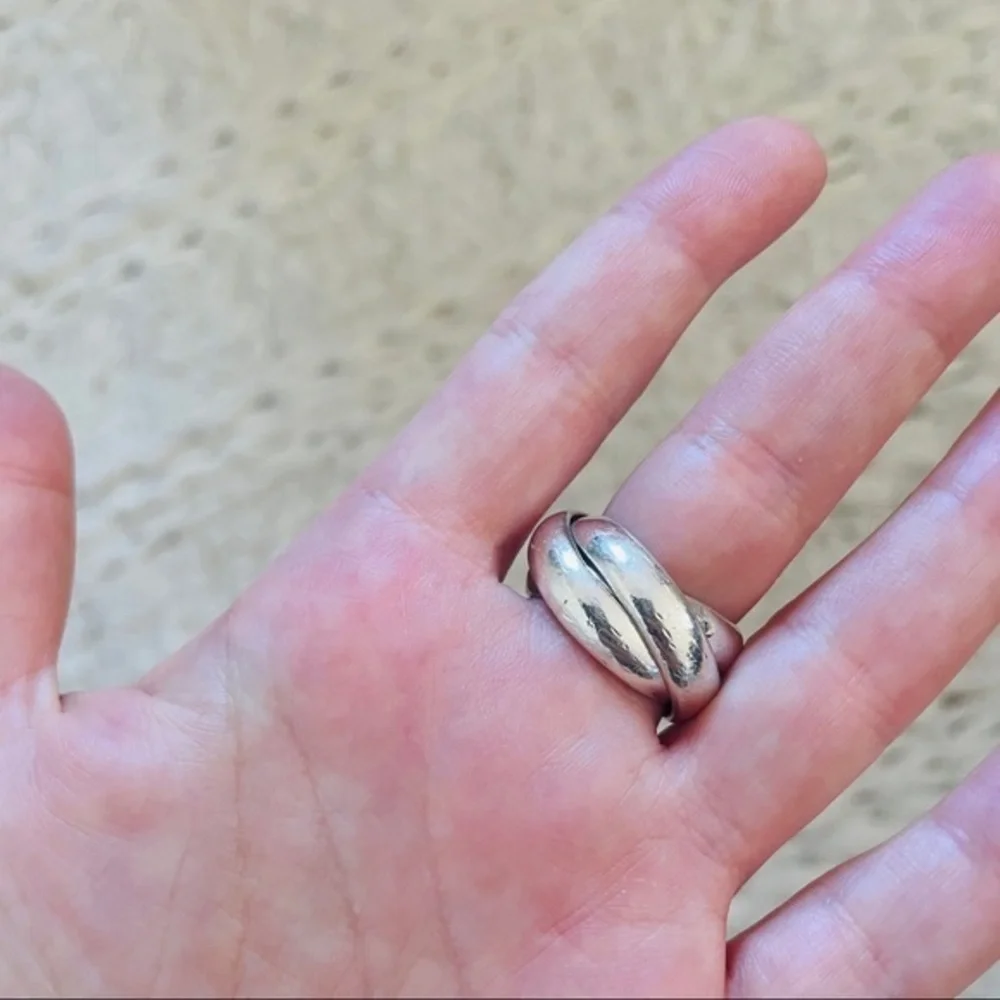 🪙 VINTAGE Sterling Silver Rolling‎ Ring, Reliquary SF, Size 6